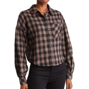 Sanctuary Bianca Plaid Top Brentwood Check Women's Size XXL